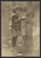 [Enfant debout sur une racine d