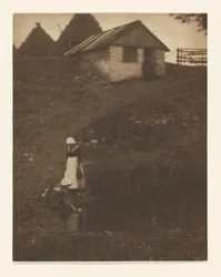 [Deux jeunes filles dans un paysage]