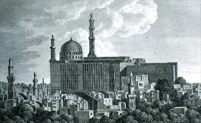 La Djami ou Mosquée Cathédrale de Hasan au Caire, gravée par Pierre Nicolas Ransonnette, planche 65 du Volume III de 