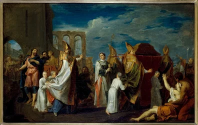 La translation des reliques de Saint Augustin, esquisse pour le tableau dans le réfectoire du couvent des Petits-Pères (église Notre-Dame-des-Victoires), actuel 2e arrondissement, vers 1698-1708