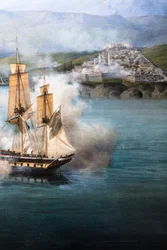 La bataille de Navarin ; vue de la pointe sud de l