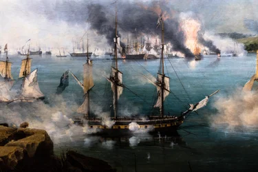 La bataille de Navarin ; vue de la pointe sud de l