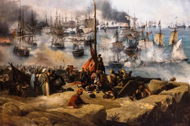 La bataille de Navarin ; vue de la pointe sud de l