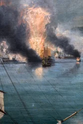 La bataille de Navarin ; vue de la pointe sud de l