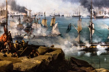 La bataille de Navarin ; vue de la pointe sud de l