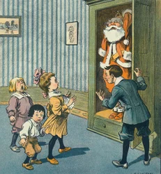 Le Père Noël découvert dans le placard, 20e siècle
