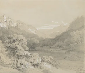 Vue de Cavi dans les collines sabines, 1848