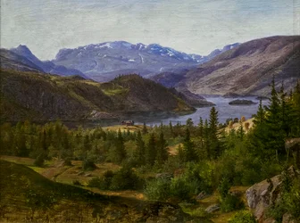 Vue sur le fjord de Slidre