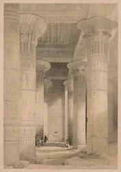 Égypte et Nubie : Volume I - Frontispice, Vue sous le Grand Portique, Philae, 1838