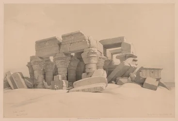 Égypte et Nubie : Volume I - N° 1, N° 2, Restes du portique du temple de Kom Ombo, 1838