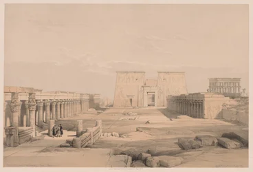 Égypte et Nubie : Volume I - N° 42, Grande approche du temple de Philae, Nubie, 1838