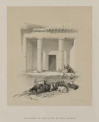 Égypte et Nubie, Volume I : Entrée des grottes de Beni-Hasan