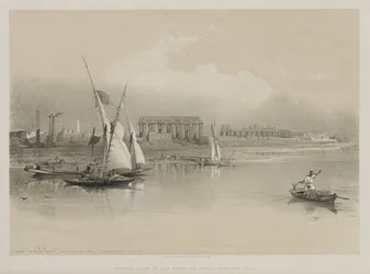 Égypte et Nubie, Volume I : Vue générale des ruines de Louxor, depuis le Nil, 1846