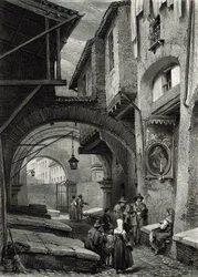 Le Ghetto, Rome, gravé par S.V. Hunt, Cassell und Company, 1847
