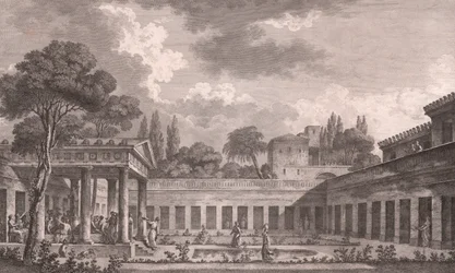 Reconstruction idéale de la Villa de Diomède à Pompéi avant l