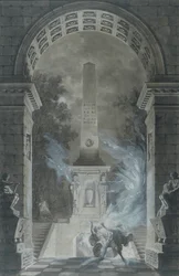 Scène de la tragédie de Sémiramis par Voltaire (1694-1778)