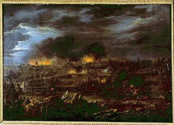 Bombardement de Lille - par Louis Joseph Watteau dit Watteau de Lille (1731-1798)