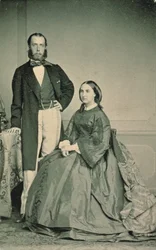 Maximilien de Habsbourg-Lorraine (1832-67) et Charlotte Saxe-Cobourg-Gotha (1840-1927), Empereur et Impératrice du Mexique, avant leur départ pour le Mexique, 1864