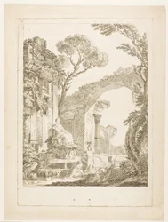 La fontaine dans les ruines