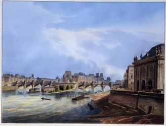 Vue du Pont Neuf - dans « Paris en 1837 » par Arnout