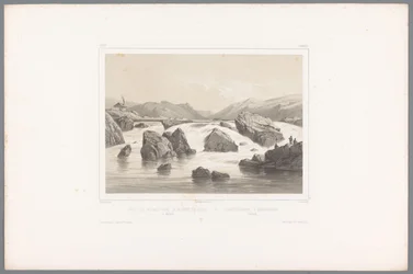 Pêcheurs de saumon à la rivière Kassa à Halland (séries Vues de Scandinavie, Vues du Nord. Suède)