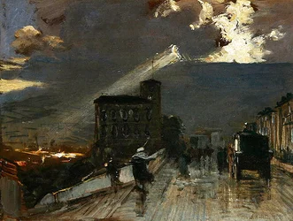 La terrasse à Cassel avec une tempête qui se prépare