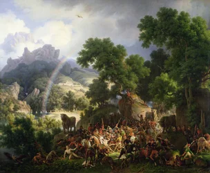 Le général Lejeune, capturé et dénudé par des troupes de guérilleros espagnols, est secouru par Don Juan Padalea (« El Medico »), 1815