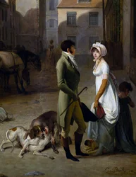 Arrivée de la diligence dans la cour des Messageries