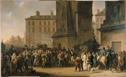 Les conscrits de 1807 défilant devant la Porte Saint-Denis, vers 1808