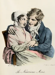 Le Neuvième Mois Gravure par Louis-Léopold Boilly