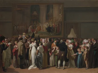 La présentation publique du Sacre de David au Louvre, 1810.