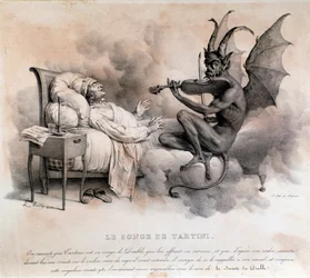 Le rêve du compositeur italien Giuseppe Tartini, qui a vu un diable jouant du violon, qui deviendra la Sonate des trilles du diable (Illustration)