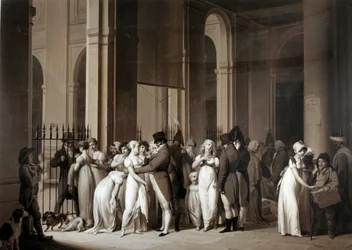 Les galeries du Palais Royal. Dessin de Louis Léopold Boilly (1761 - 1845)