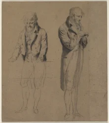 Deux figures debout (étude pour Une partie de billard)
