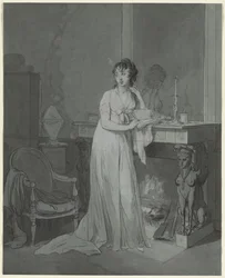 Femme devant une cheminée, vers 1803