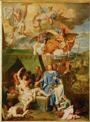 Saint Louis guérissant la scrofule (peinture sur toile)