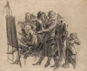 Louis-Léopold Boilly - La rencontre des artistes (esquisse)