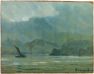 Paysage bleu pâle
