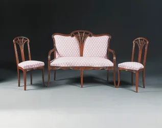 Ensemble de salon en acajou, vers 1900