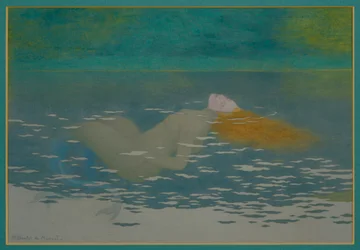 Sirène (gouache sur soie)