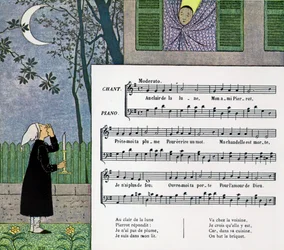 Partition et illustration de la chanson pour enfants 