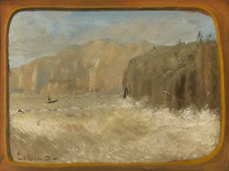 Deux mouettes et falaises, vers 1913-1921