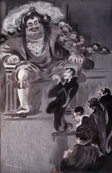 Gargantua - dans "Gargantua" par Rabelais, ill. par Louis Morin, éd. Laurens, Paris
