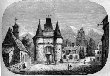 Architecture : vue de la porte Saint Julien (1460-1483), en arrière-plan, vue de l