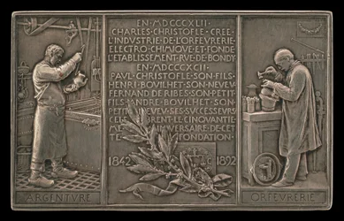 Cinquantième Anniversaire de la Compagnie Christofle, 1842-1892 [revers]