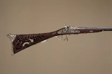 Fusil à percussion à double canon, français, Paris, daté 1854
