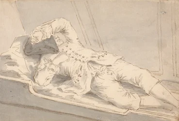 Homme endormi dans une couchette à bord d