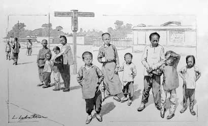 Gare du chemin de fer transsibérien en Chine. 1913