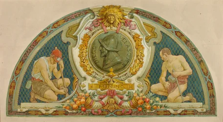 Exploitation minière (étude pour la lunette, Old Senate Office Building)