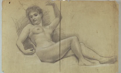 Étude de figure nue allongée